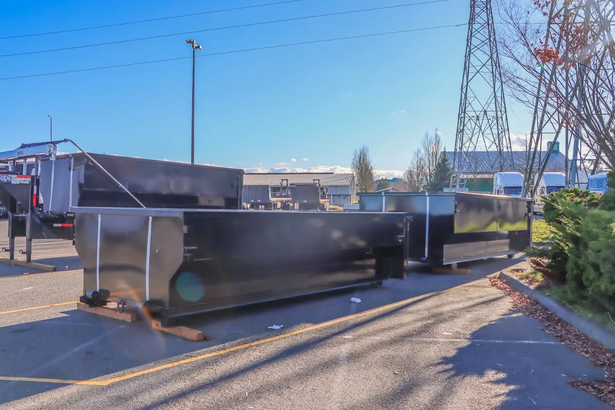 Roll-off dumpster ready for waste disposal at job site for Concrete Dumpster Rental in Walkersville